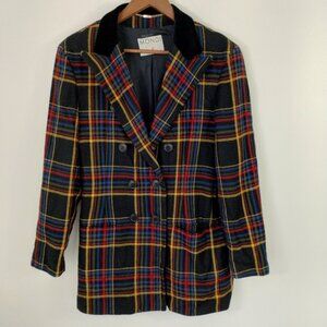 Vintage Mondi Plaid Blazer Jacket 80’s Retro Germany Women’s Sz 42